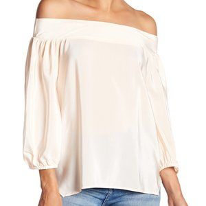 Amanda Uprichard Ronan Silk Off the Shoulder Top